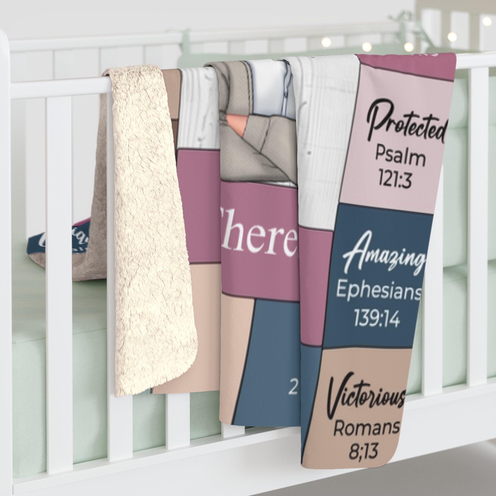 Personalized Christian Blanket with Bible Verses and Custom Portrait | Arctic Fleece Blanket